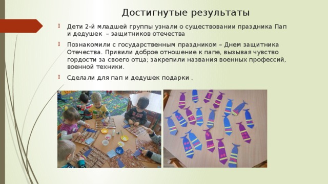 Достигнутые результаты