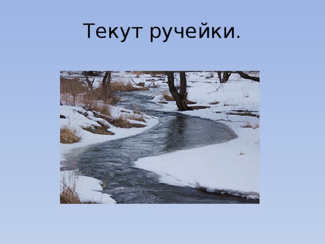 Текут ручейки.