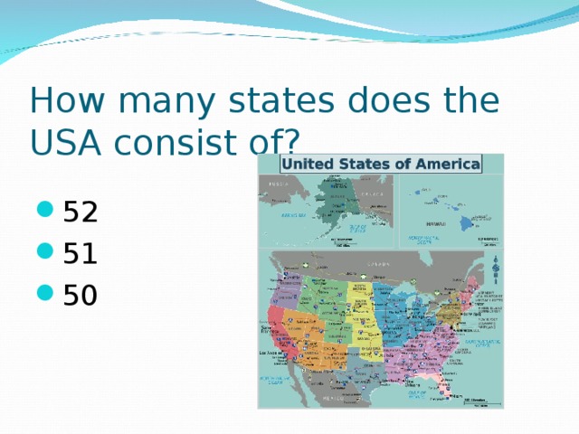 How many states does the USA consist of?