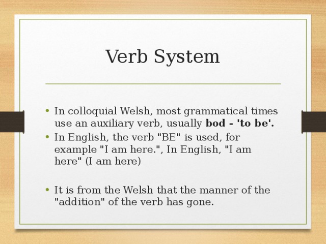 Verb System