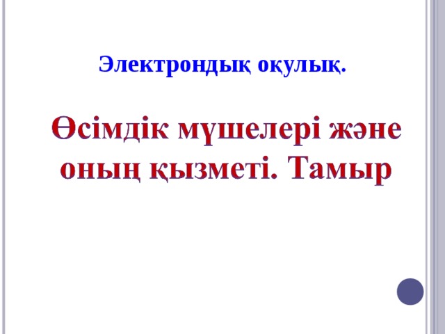 Электрондық оқулық.