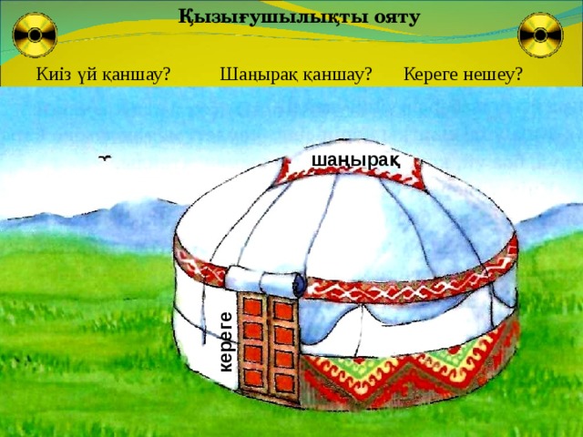 Қызығушылықты ояту кереге Киіз үй қаншау? Шаңырақ қаншау? Кереге нешеу? шаңырақ