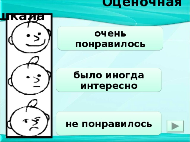 Оценочная шкала очень понравилось было иногда интересно не понравилось