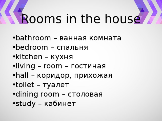 Rooms in the house