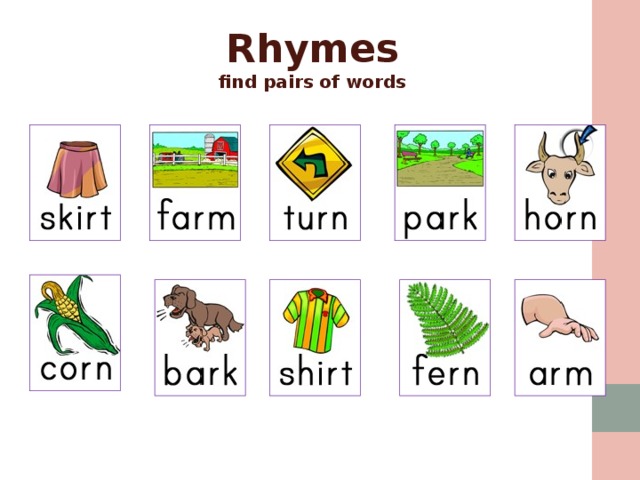 Rhymes find pairs of words