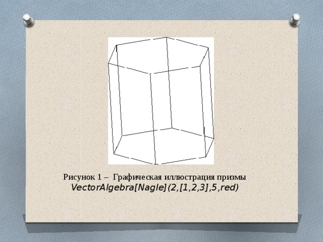 Рисунок 1 – Графическая иллюстрация призмы VectorAlgebra[Nagle](2,[1,2,3],5,red)