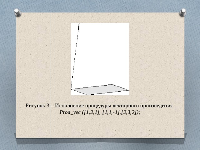 Рисунок 3 – Исполнение процедуры векторного произведения Prod_vec ([1,2,1], [1,1,-1],[2,3,2]);