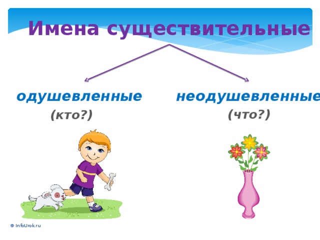 Имена существительные одушевленные неодушевленные (что?) (кто?) © InfoUrok.ru