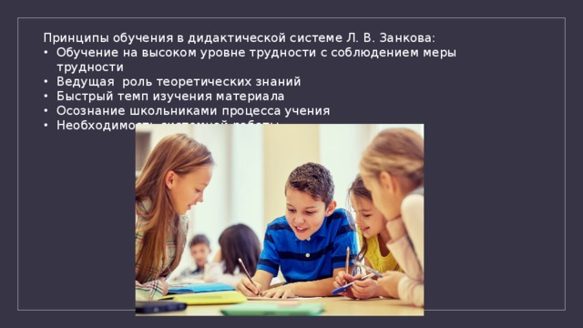 Принципы обучения в дидактической системе Л. В. Занкова: