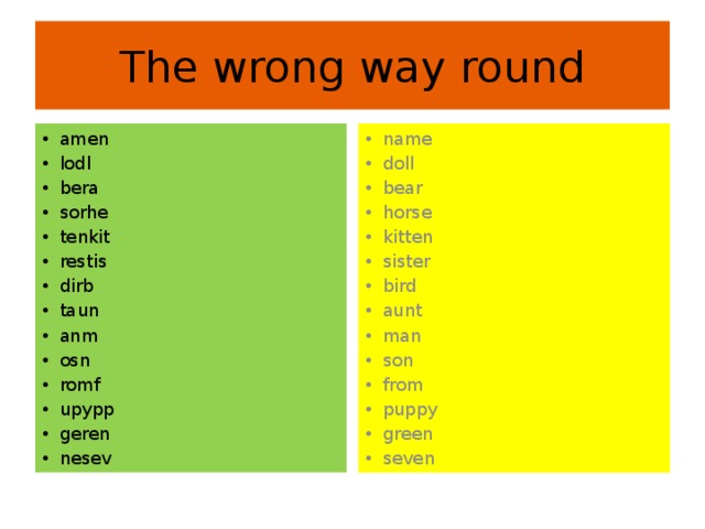 The wrong way round
