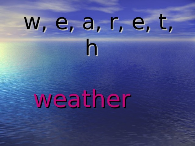 w, e, a, r, e, t, h weather