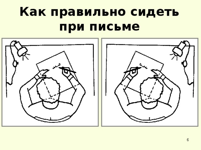 Как правильно сидеть при письме