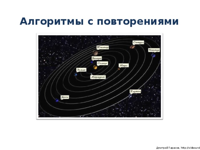 Алгоритмы с повторениями  Дмитрий Тарасов, http://videouroki.net