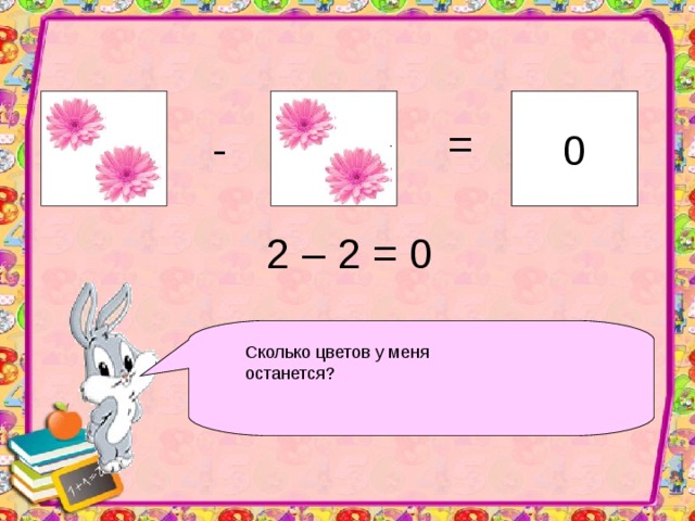 ? 0 = - 2 – 2 = 0 Сколько цветов у меня останется?