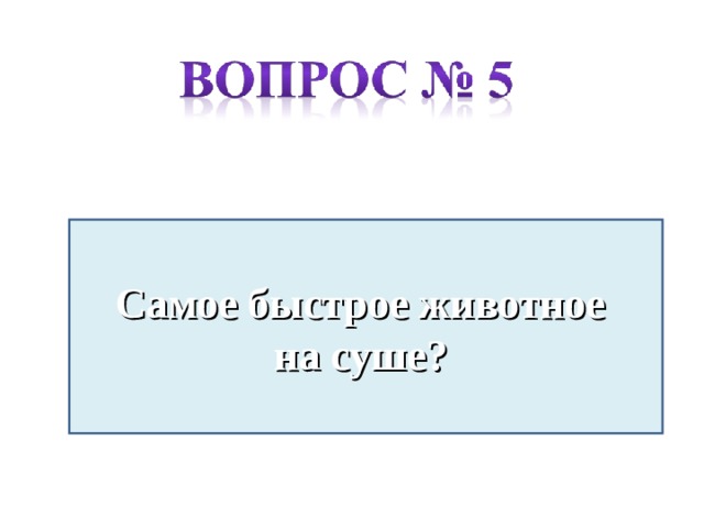 Самое быстрое животное на суше?