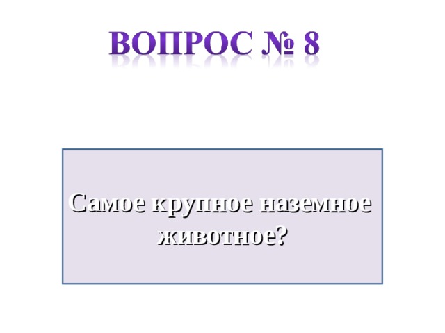 Самое крупное наземное животное?