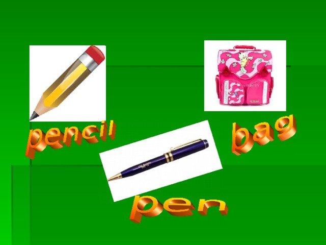 pen, pencil, bag