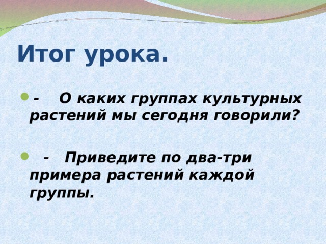 Итог урока.