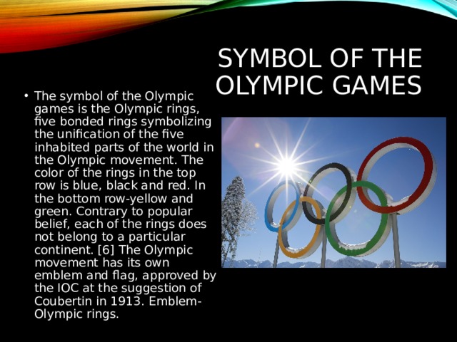 Symbol of the Olympic games