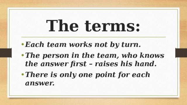 The terms: