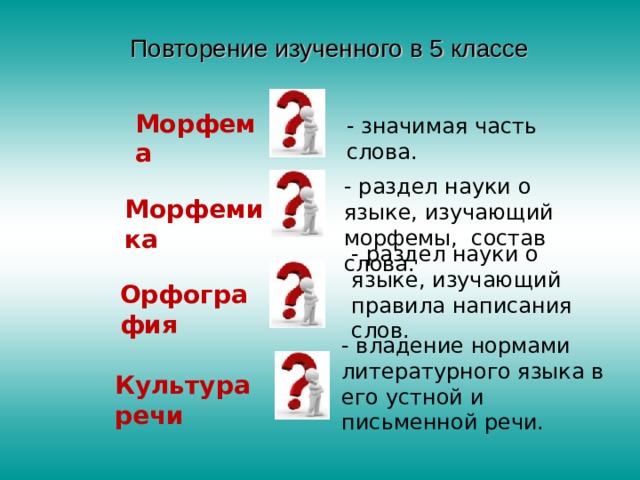 Презентация 6 класс русский язык повторение изученного в 5 классе