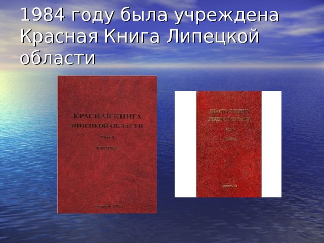 1984 году была учреждена Красная Книга Липецкой области