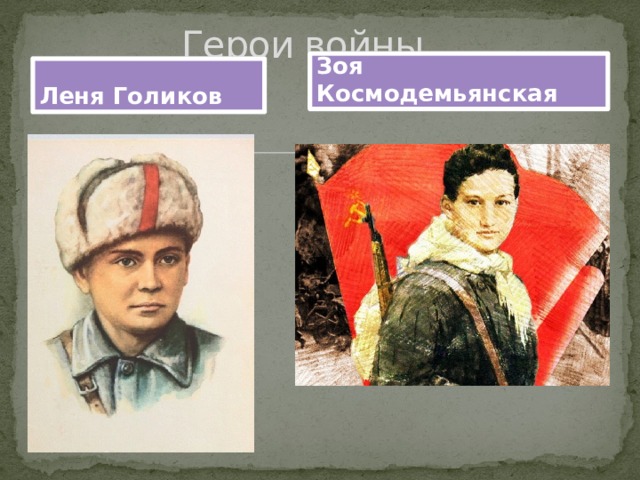 Герои войны Зоя Космодемьянская Леня Голиков