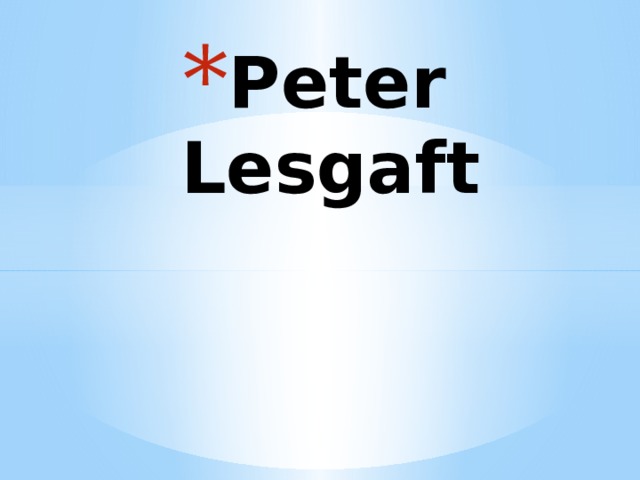 Peter  Lesgaft