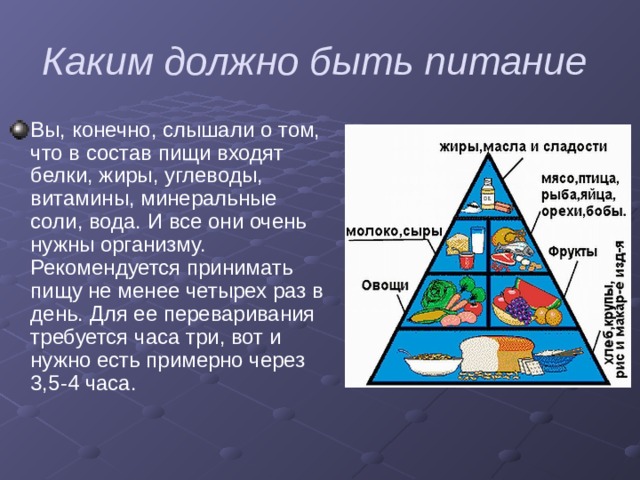 Каким должно быть питание