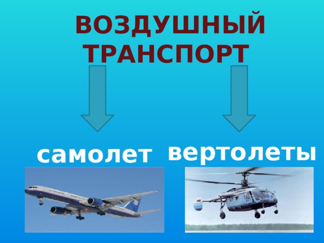 Воздушный транспорт вертолеты самолеты