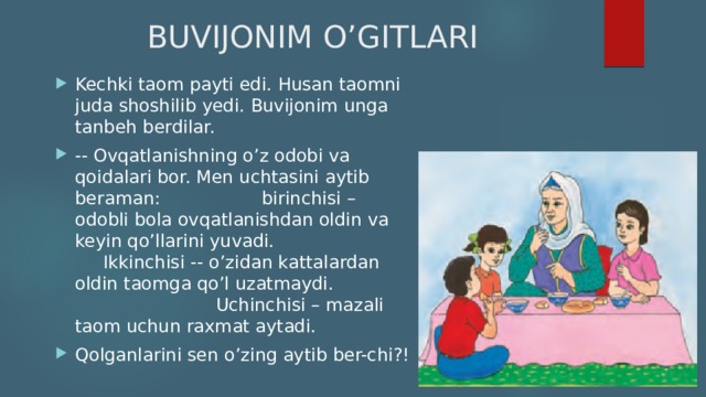 BUVIJONIM O’GITLARI