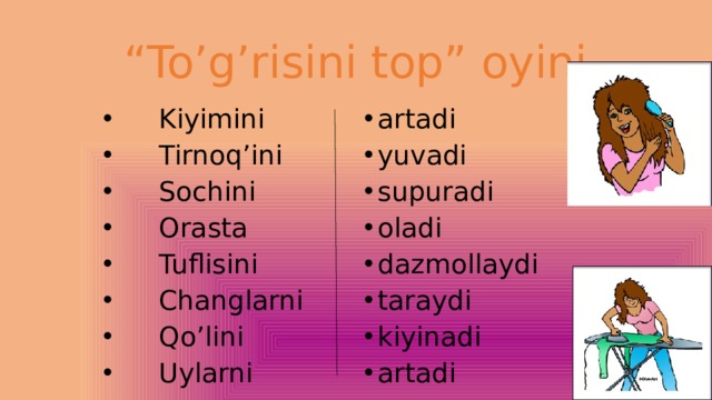 “ To’g’risini top” oyini