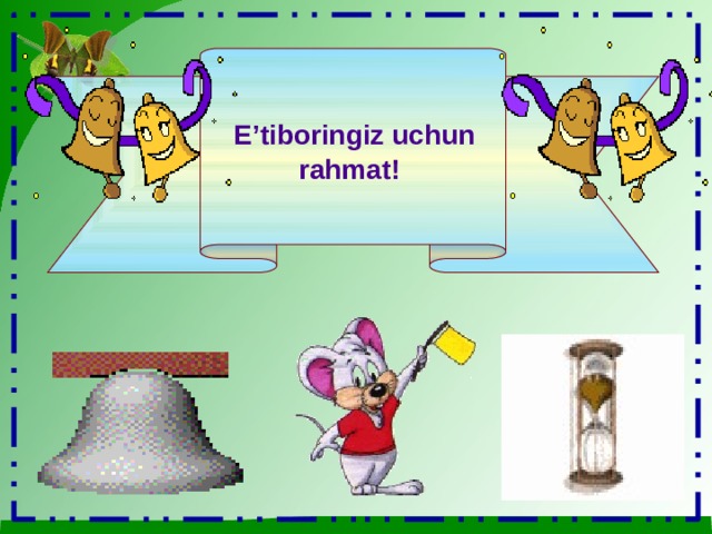 E’tiboringiz uchun rahmat!