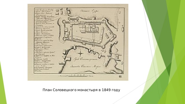 План Соловецкого монастыря в 1849 году