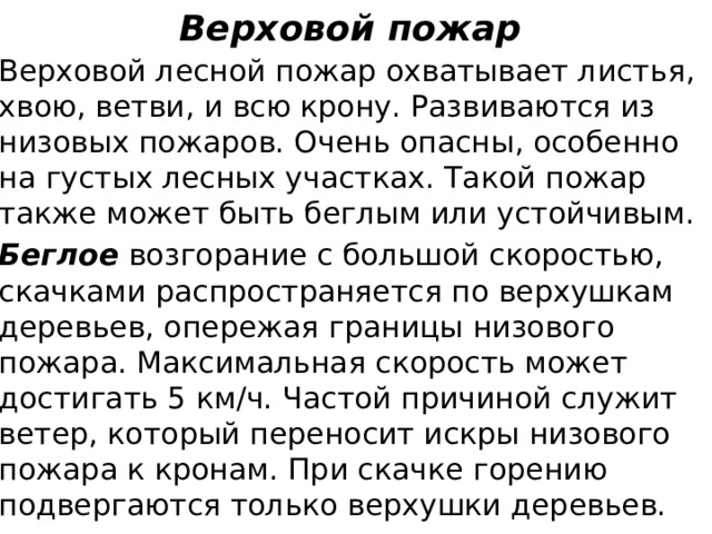 Верховой пожар