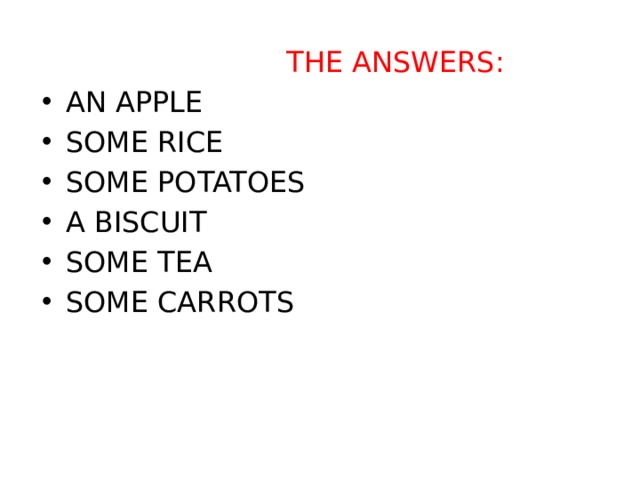 THE ANSWERS: