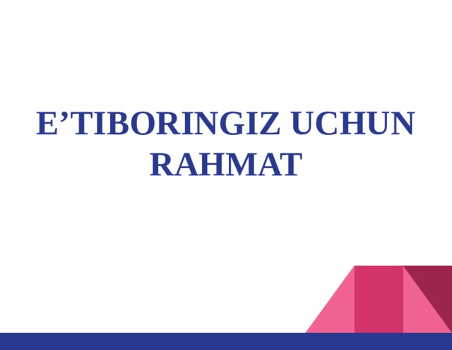 E’TIBORINGIZ UCHUN RAHMAT