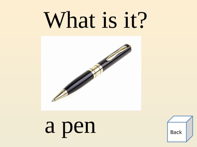 What is it? a pen Back