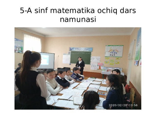 5-A sinf matematika ochiq dars namunasi