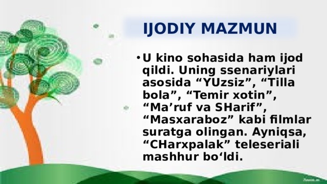 IJODIY MAZMUN