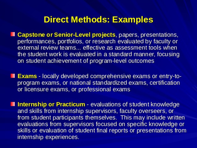 Direct Methods: Examples