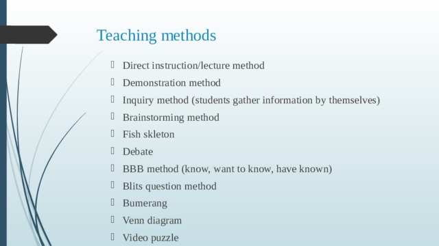 Teaching methods