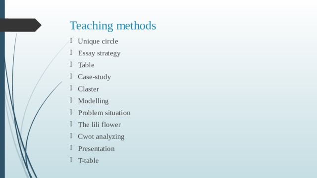 Teaching methods