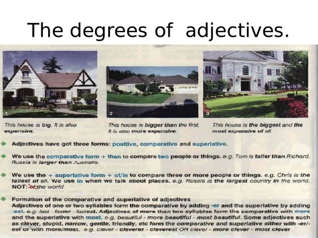 The degrees of adjectives. 4/18/20