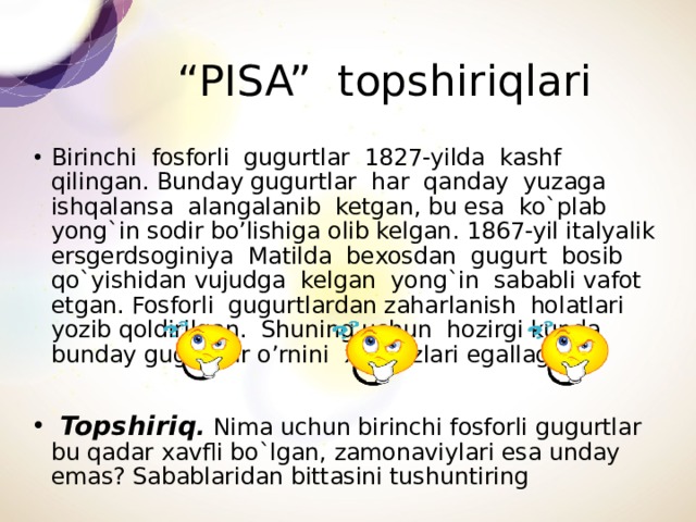 “ PISA” topshiriqlari