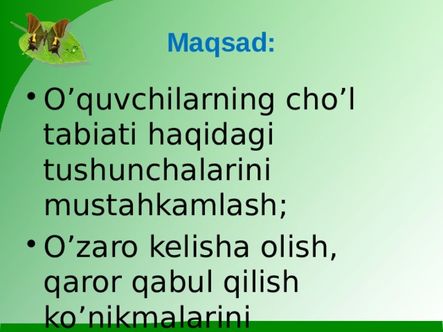 Maqsad: