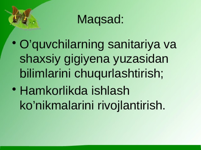 Maqsad: