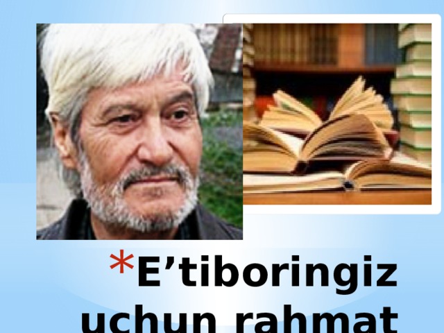 E’tiboringiz uchun rahmat