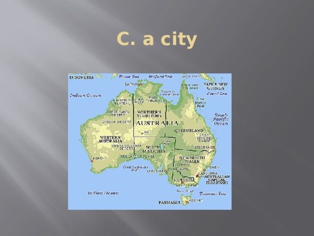 C. a city