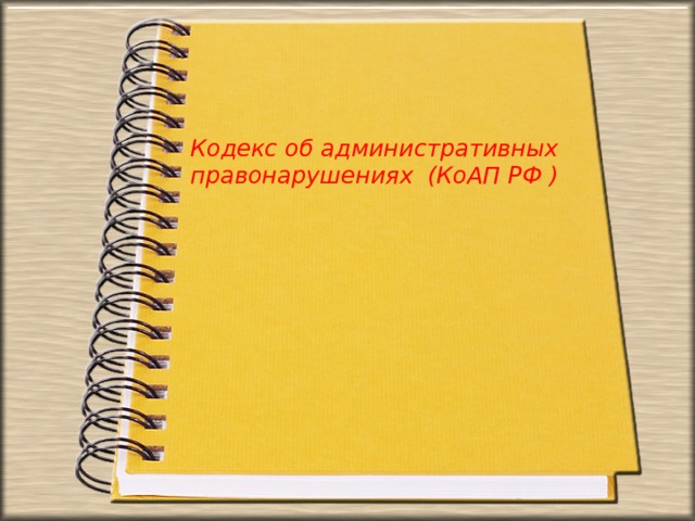 Кодекс об административных правонарушениях (КоАП РФ )